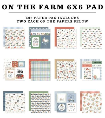 Carta Bella - Designpapier "On The Farm" Paper Pad 6x6 Inch - 24 Bogen