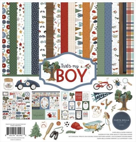 Carta Bella - Designpapier "That's My Boy" Collection Kit 12x12 Inch - 12 Bogen  