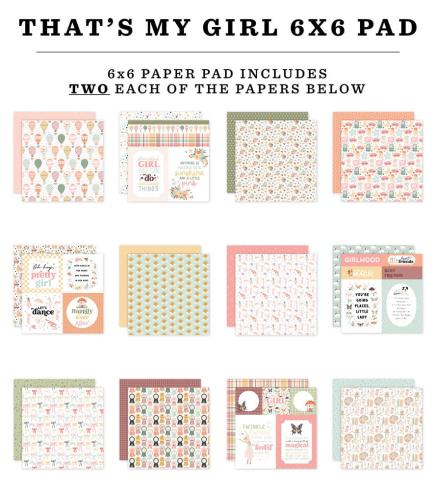 Carta Bella - Designpapier "That's My Girl" Paper Pad 6x6 Inch - 24 Bogen