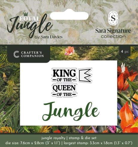 Crafters Companion - Stempelset & Stanzschablone "Jungle Royalty" Stamp & Dies