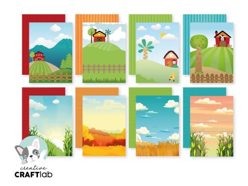 Creative Craft Lab - Studio Light - Friendz Designpapier "On The Farm " Paper Pack 21x14,8 cm - 24 Bogen