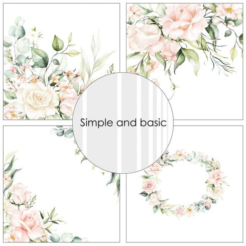 Simple and Basic - Designpapier "Blush Floral" Paper Pack 12x12 Inch - 8 Bogen 