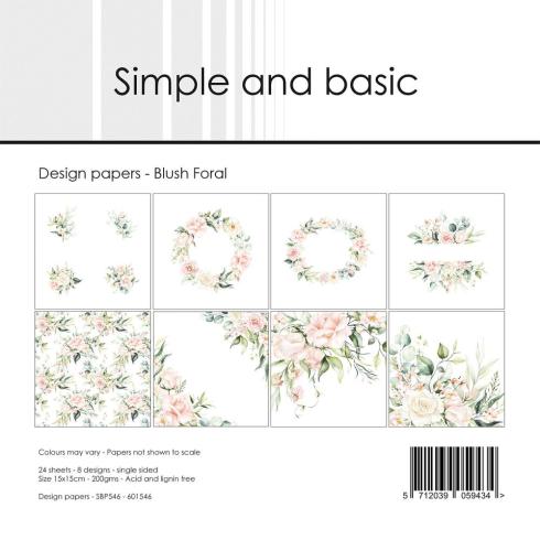 Simple and Basic - Designpapier "Blush Floral" Paper Pack 6x6 Inch - 24 Bogen 