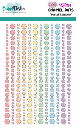 Carlijn Design - Klebesteine "Pastel Rainbow" Enamel Dots 300 Stück