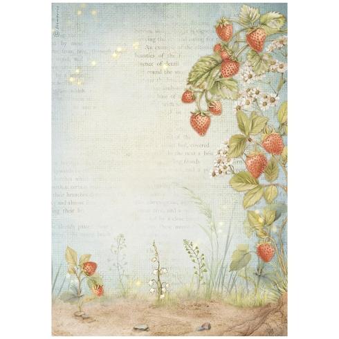 Stamperia - Decopatch Papier "Strawberries" Decoupage A4 - 6 Bogen  