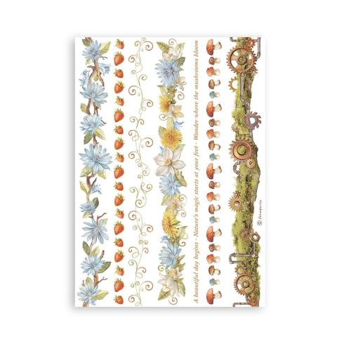 Stamperia - Washi Papier "Hidden Grove" Washi Pad 14,8x21cm - 8 Bogen