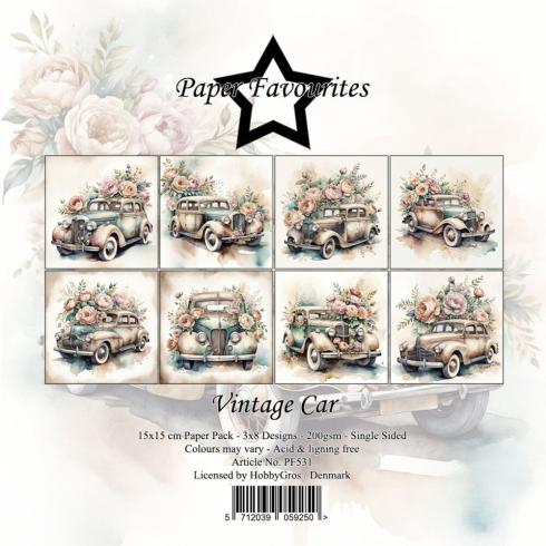 Paper Favourites - Designpapier "Vintage Car" Paper Pack 6x6 Inch - 24 Bogen