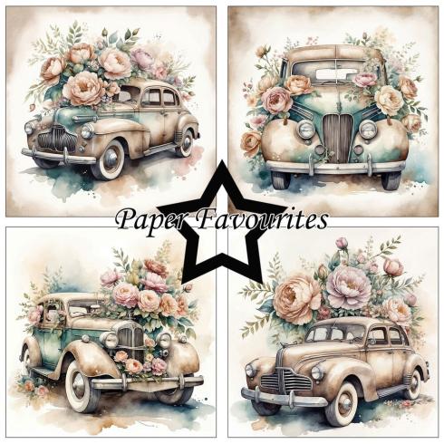 Paper Favourites - Designpapier "Vintage Car" Paper Pack 6x6 Inch - 24 Bogen