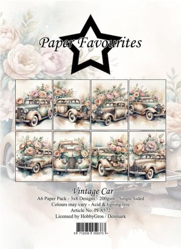 Paper Favourites - Designpapier "Vintage Car" Paper Pack A6 - 24 Bogen