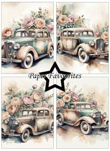 Paper Favourites - Designpapier "Vintage Car" Paper Pack A6 - 24 Bogen