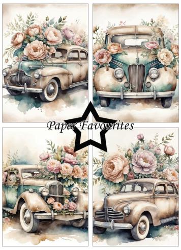 Paper Favourites - Designpapier "Vintage Car" Paper Pack A6 - 24 Bogen