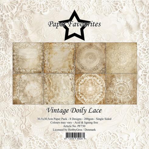 Paper Favourites - Designpapier "Vintage Doily Lace" Paper Pack 12x12 Inch 8 Bogen