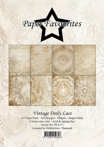 Paper Favourites - Designpapier "Vintage Doily Lace" Paper Pack A5 - 24 Bogen