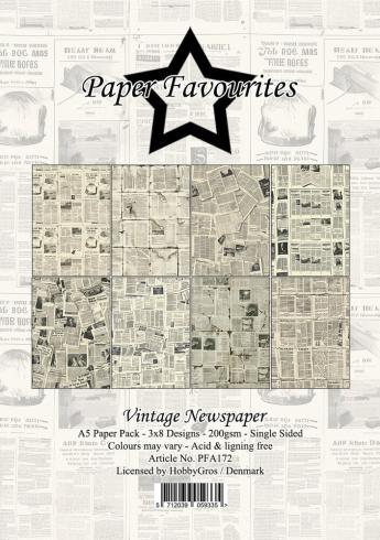 Paper Favourites - Designpapier "Vintage Newspaper" Paper Pack A5 - 24 Bogen