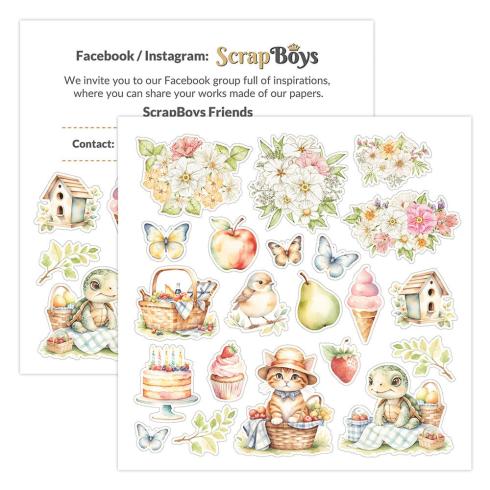 ScrapBoys - Designpapier "Picnic!" Paper Pack 8x8 Inch - 12 Bogen