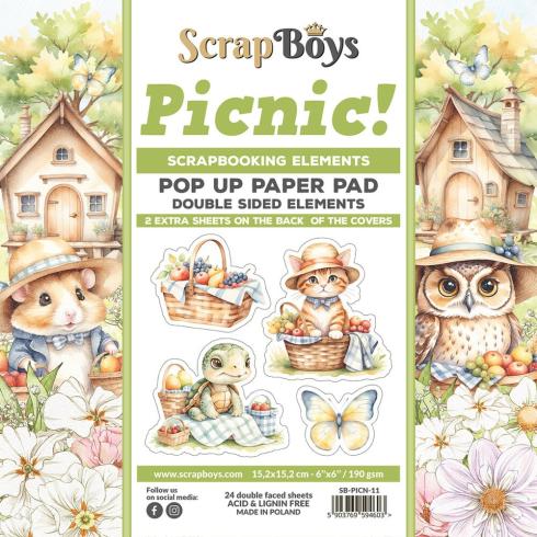 ScrapBoys - Stanzteile "Picnic!" Pop Up Paper Pack 6x6 Inch - 24 Bogen