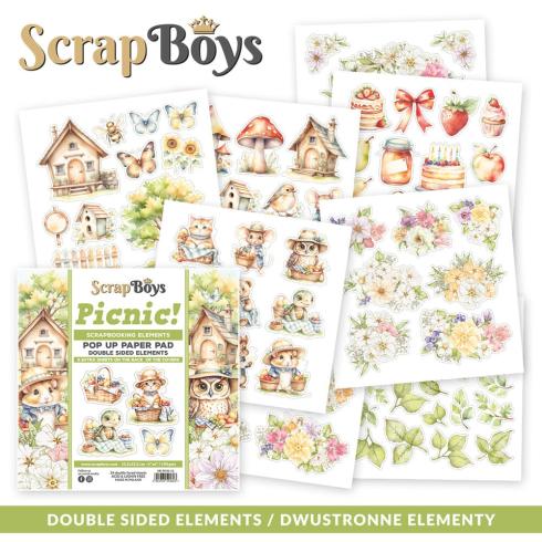 ScrapBoys - Stanzteile "Picnic!" Pop Up Paper Pack 6x6 Inch - 24 Bogen