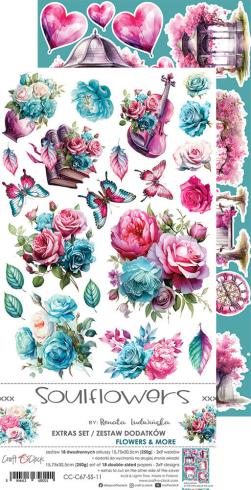 Craft OClock - Ausschneidebogen "Soulflowers" Extra Set Flowers & More - 18 Bogen