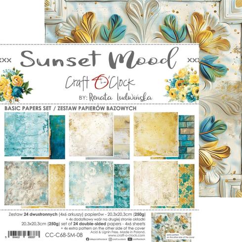 Craft OClock - Designpapier "Sunset Mood" Basic Paper Pack 8x8 Inch - 24 Bogen