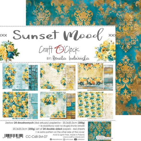 Craft OClock - Designpapier "Sunset Mood" Medium Paper Pack 8x8 Inch - 24 Bogen