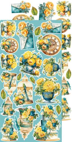 Craft OClock - Ausschneidebogen "Sunset Mood" Extra Set Flowers & More - 18 Bogen