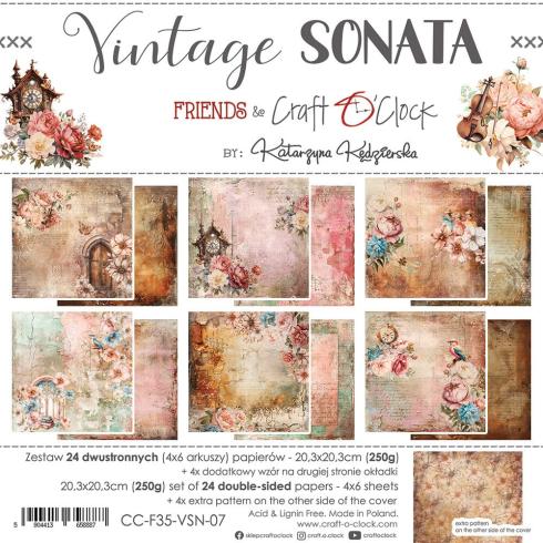 Craft OClock - Designpapier "Vintage Sonata" Paper Pack 8x8 Inch - 24 Bogen