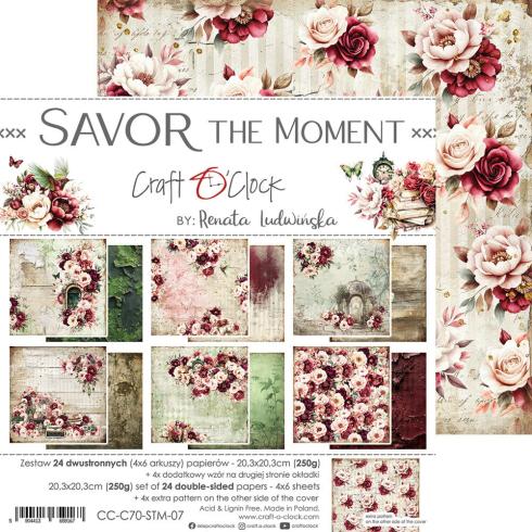 Craft OClock - Designpapier "Savor The Moment" Paper Pack 8x8 Inch - 24 Bogen