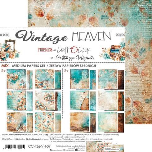 Craft OClock - Designpapier "Vintage Heaven" Medium Paper Pack 8x8 Inch - 24 Bogen