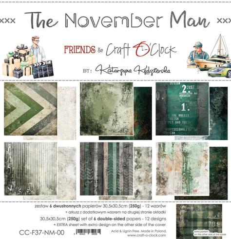 Craft OClock - Designpapier "The November Man" Paper Pack 12x12 Inch - 6 Bogen