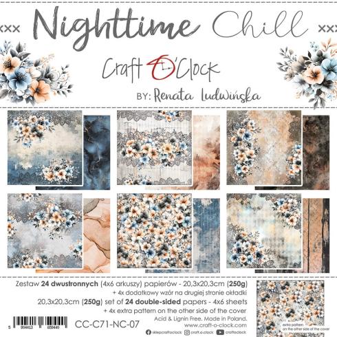 Craft OClock - Designpapier "Nighttime Chill" Paper Pack 8x8 Inch - 24 Bogen