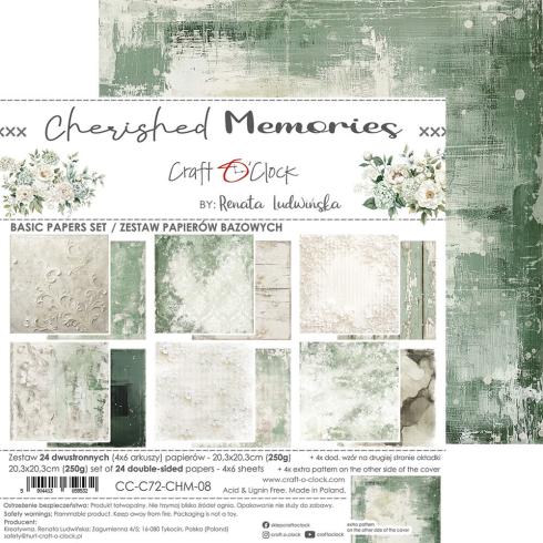 Craft OClock - Designpapier "Cherished Memories" Medium Paper Pack 8x8 Inch - 24 Bogen