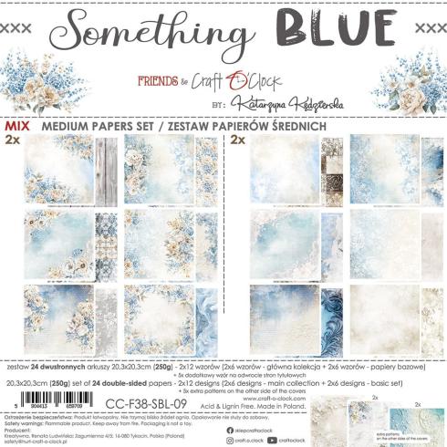 Craft OClock - Designpapier "Something Blue" Medium Paper Pack 8x8 Inch - 24 Bogen