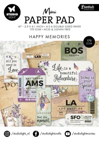 Studio Light - Designpapier "Happy Memories" Mini Paper Pad A7 - 24 Bogen