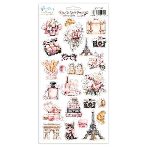 Mintay Papers - Aufkleber "See You In Paris" Paper Sticker Elements 6x12 Inch