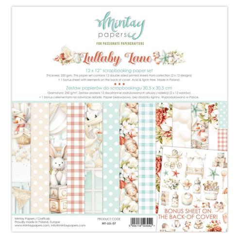 Mintay Papers - Designpapier "Lullaby Lane" Scrapbooking Paper Pad 12x12 Inch - 12 Bogen