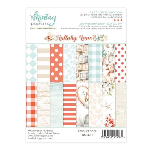 Mintay Papers - Designpapier "Lullaby Lane" Add-On Paper Pack 6x8 Inch - 24 Bogen