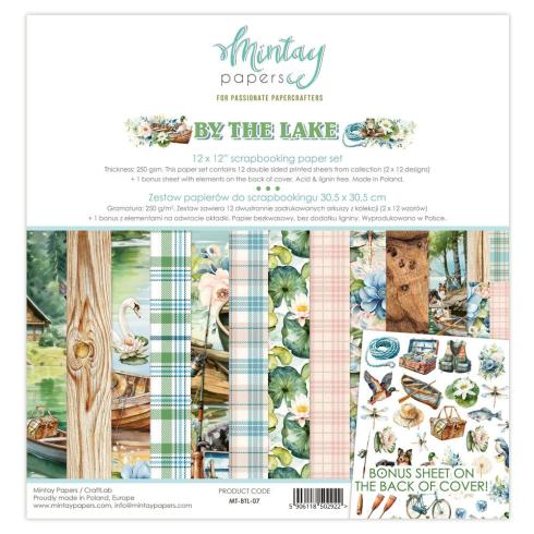 Mintay Papers - Designpapier "By The Lake" Scrapbooking Paper Pad 12x12 Inch - 12 Bogen