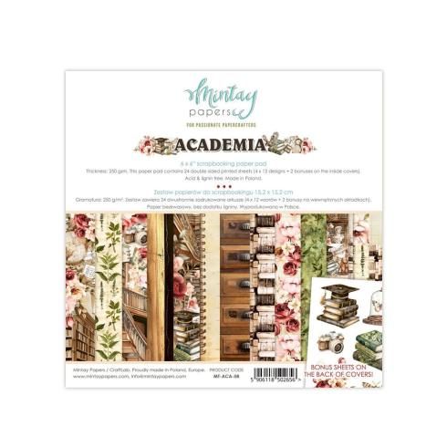 Mintay Papers - Designpapier "Academia" Scrapbooking Paper Pad 6x6 Inch - 24 Bogen