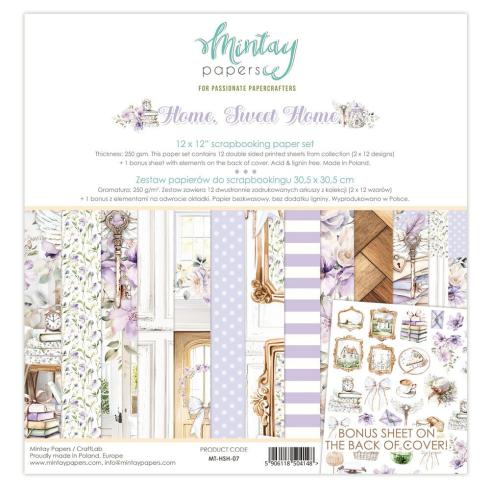 Mintay Papers - Designpapier "Home, Sweet Home" Scrapbooking Paper Pad 12x12 Inch - 12 Bogen