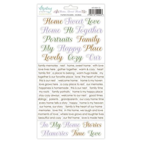 Mintay Papers - Aufkleber "Home, Sweet Home" Paper Sticker Words 6x12 Inch