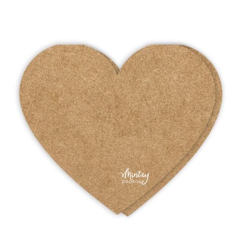 Mintay Papers - Kartenbasis "Heart" Card Base Kraft 15x15cm - 5 Stück