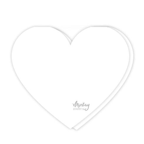 Mintay Papers - Kartenbasis "Heart" Card Base White 15x15cm - 5 Stück