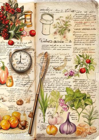 Ciao Bella - Decopatch Papier "Cookbook Mixed" Rice Paper A5 - 8 Bogen