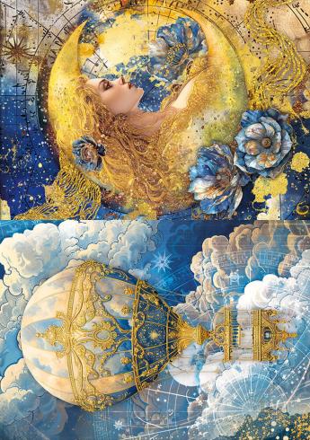 Ciao Bella - Decopatch Papier "Celestial Mixed" Rice Paper A5 - 8 Bogen