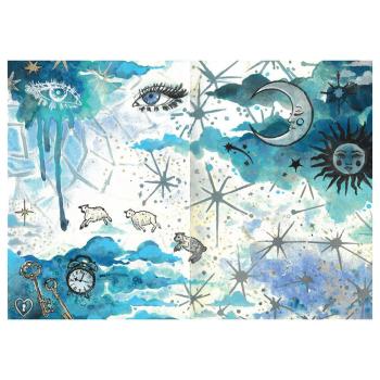 Sizzix - Schablone & Stempelset "Dreamscape" Stencil &  Clear Stamps by Vic Hollins