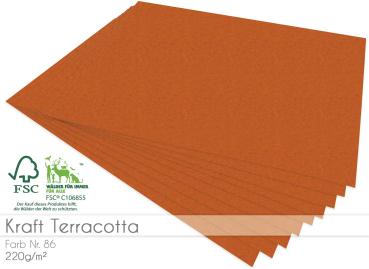 Cardstock "Recycling" - Bastelpapier 220g/m² DIN A4 in kraft terracotta