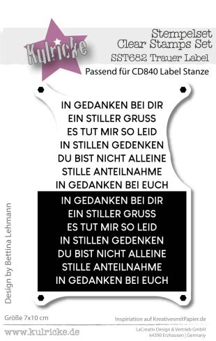 Kulricke Stempelset "Trauer Label" Clear Stamp