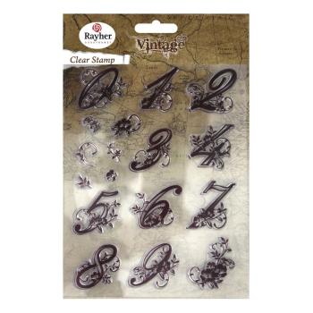 Stempelset "Vintage Zahlen 0-9" Clear Stamps