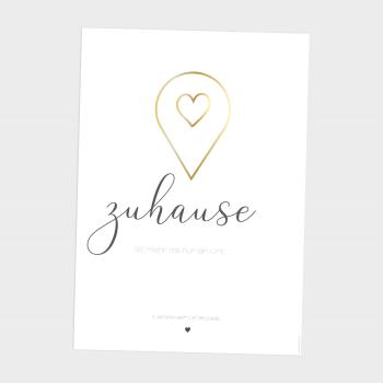 Metallicposter "Zuhause Pin" | Goldposter | Familienposter | Personalisiertes Poster | Wanddeko