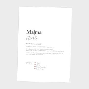 Definitionsposter "Mama  1" | Geschenkidee | Personalisiert  | individuelles Bild | Wörterbuch